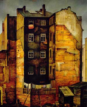 Berliner Hinterhäuser Gemälde von Franz Lenk, 1929