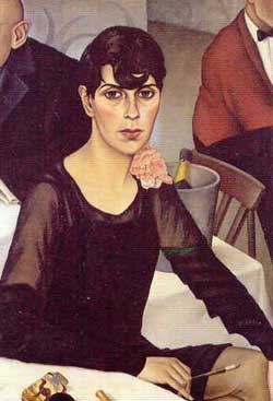 Typus ‚neue Frau’ im Romanischen Café, Gemälde von Christian Schad, 1928